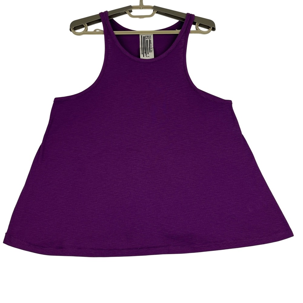 Free People Womens Medium Purple Racerback Tank Top Sleeveless Made In USA